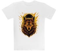 Lobo Soberano Eclipse Camiseta Blanca para Niños Camiseta De Manga Corta para Niños Kids White tee Children Short Sleeve T-Shirt