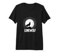 Lobo Solitario Aullando a la Luna Animal Wildlife Aullido Salvaje Camiseta Premium