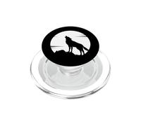 Lobo Solitario Aullando a la Luna chacal Animal Regalo Hombres Mujeres PopSockets PopGrip para MagSafe