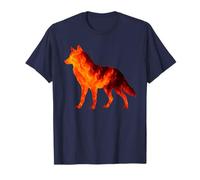 Lobo solitario sobrevive a las llamas Silueta Arte Fuego volcánico Camiseta