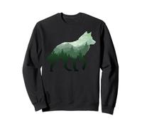 Lobo Solitario Sobrevive La Montaña Silueta Arte Bosque Primavera Sudadera
