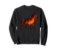 Lobo Solitario Sobrevive Las Llamas Silueta Arte Naranja Fuego Sudadera