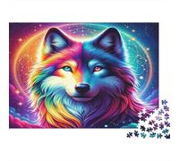 Lobo Soñador Rompecabezas 1000 Piezas Papel para Adultos Juego Educativo Puzzle Papel Lobo Decoración Pared Relajante 70x50cm/1000pcs