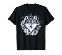 Lobo Y Armonía Floral Camiseta