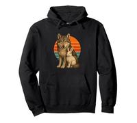 Lobo Y Conejo Retro Atardecer Mejores Sudadera con Capucha
