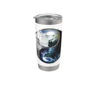 Lobo Yin Yang Vaso térmico de acero inoxidable de doble pared
