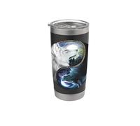 Lobo Yin Yang Vaso térmico de acero inoxidable de doble pared