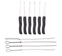 Loboo Idea Broken Key Extractor Set Home Depot Cerrajería Herramienta Extracción Ganchos LockPick (10 piezas, Negro)