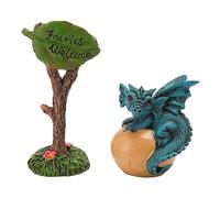Loboo Idea Dragon Fairy Garden Resin Figurine Cute Mini Dragon Decoration DIY Guidepost Entry Bathroom Family Room Nursery Outdoor Ornament