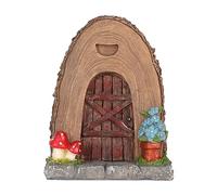 Loboo Idea Fairy Garden Door Sculpture Resin Figure Miniature Decoration Outdoor Accessory