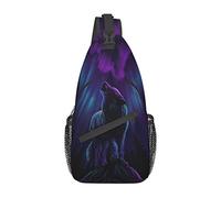 Lobos aúllan en la Aurora Boreal Sunset Beach Crossbody Bag, Sling Chest Cross Body Bag para Hombres y Mujeres, Utilizado para el Ocio y los Viajes