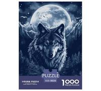 Lobos bajo la luz de la Luna Puzzles Imposible,desafío for Adults Juego EduGatoivo 1000 Piezas Obra De Arte De Juego De para Adultos Y Niños 38x26cm/1000pcs