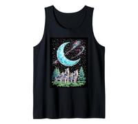 Lobos Cosmic Call Wilderness Night Howl Lunar Forest Camiseta sin Mangas