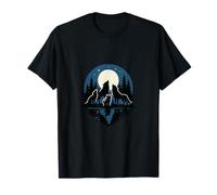 Lobos en manada Bosque Luna Reflejo Animales Salvajes Camiseta