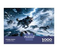 Lobos en tormenta de Nieve 1000 Piezas - Puzzle para Adultos Potencia ártica Salvaje Clásico, Cartón Reciclado - Hit De Las Familias, Entrena Cerebro, Regalo Aniversario - 38x26cm/1000pcs