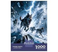 Lobos en tormenta de Nieve 1000 Piezas - Puzzle para Adultos Potencia ártica Salvaje Set De, Cartón Resistente - para Parejas, Difícil, Top, Actividad En Casa - 38x26cm/1000pcs
