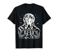 Lobos Graciosos Aullando a la Luna bajo Las Estrellas Camiseta
