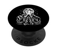Lobos Graciosos Aullando a la Luna bajo Las Estrellas PopSockets PopGrip Adhesivo
