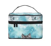 Lobos Grises Lobo Gris Lobo Solitario, Bolsa de Maquillaje Bolsa de cosméticos Bolsa de Aseo de Viaje portátil Estuche para lápices