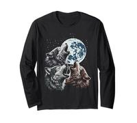 Lobos Luna Maldita Aullido Divertido Lobo Meme Parodia Hombres Mujeres Niño Manga Larga
