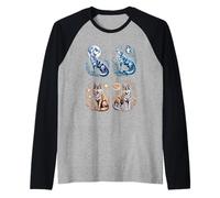 Lobos Místicos Aullando Luna Divertido Fantasía Vida Silvestre Camiseta Manga Raglan