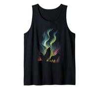 Lobos Northern Lights Graphic Vintage Wildlife Wolf Lover Camiseta sin Mangas