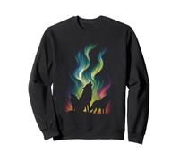Lobos Northern Lights Graphic Vintage Wildlife Wolf Lover Sudadera