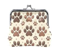 Lobsters - Monedero multifuncional con cierre abierto, color rojo, soporte para monedas de bolsillo, 4.5 pulgadas de largo x 4.1 pulgadas de alto, Huellas de patas marrones, one size, Huellas de patas