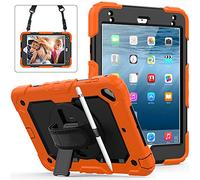 Lobwerk Funda 4 en 1 para Apple iPad Mini 4/5 de 7,9 Pulgadas, con Protector de Pantalla, Correa de Mano, Correa para el Hombro, Color Naranja