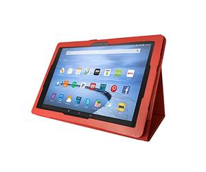 Lobwerk Funda para Amazon Fire HD 10 / HD 10 Plus 11ª generación 2021 10.1 pulgadas Slim Case Funda con función atril y Auto Sleep/Wake Función en rojo