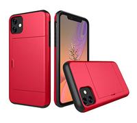 Lobwerk - Funda para Apple iPhone 11 2019 de 6,1 pulgadas (ultrafina, con ranura para tarjetas), color rojo