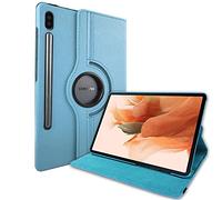 Lobwerk Funda para Samsung Tab S7+ Plus Tab S T970 T975 S7 FE SM-T730, Funda Protectora con función Atril y función de Encendido y Apagado automático, Color Azul Claro