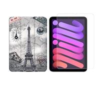 Lobwerk Juego de 2 en 1 para Apple IPad Mini 6 2021 8,3 pulgadas con funda inteligente + cristal protector con cierre magnético para coche