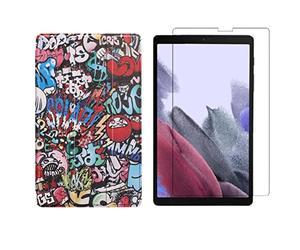 Lobwerk Juego de 2 en 1 para Samsung Galaxy Tab A7 Lite 2021 SM-T220 SM-T225 de 8,7 pulgadas con tapa inteligente + cristal protector con cierre magnético para coche