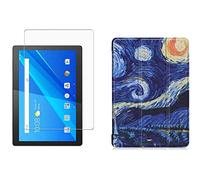 Lobwerk - Juego de Funda para Tablet Lenovo Tab M10 TB-X605F 10.1 con función de Encendido y Apagado automático y Protector de Pantalla Azul 05