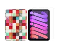 Lobwerk Juego de tabletas 2 en 1 para Apple IPad Mini 6 2021 de 8,3 pulgadas con funda magnética, modo de reposo y apagado y protector de pantalla para Smart Case de cristal templado