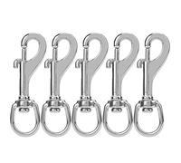 LOCADENCE 5 PCS Gancho Ojos Giratorio, Clips Bandera Acero Inoxidable Doble Extremo, Clips Buceo Ganchos Resorte para Cuerdas Remolque, Equipo Deportivo