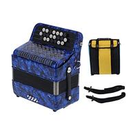 LOCADENCE Acordeón, instrumento profesional de 22 teclas y 8 bajos con lengüetas y funda para acordeón para principiantes adultos. (Azul)