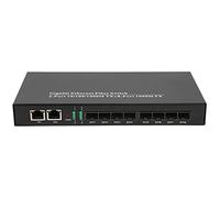 Locadence Conmutador de Fibra Ethernet, DC 5V 3A Gigabit Ethernet Conmutador de Fibra 1.25G Transceptor Office Ethernet Splitter 550M 10Km Transmisión Transceptor de Fibra Óptica