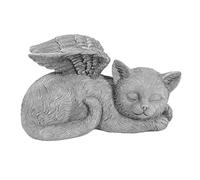 Locadence Estatua Conmemorativa Mascotas, 12 X 6 X 6,5 cm Marcadores Tumbas Mascotas Resina Sintética, Lápidas Animales Durmientes para Interiores y Exteriores, Jardín, Patio (Angel Cat)