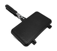 LOCADENCE Hacedor Gofres, Sartén Portátil Doble Cara para Hornear Gofres Cocina, Fabricada Aleación Aluminio Antiadherente y con Mango Largo, Ideal para Preparar el Desayuno