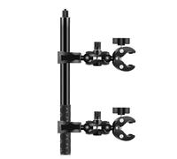 Locadence Kit de Montaje para Cámara de Motocicleta, Soporte para Manillar de Motocicleta Doble Abrazadera con Selfie Invisible 59 Pulgadas para Hero12/11/10, ONEX4/X3/X2