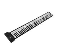 Locadence portátil Roll up 88 teclas Teclado de piano con función de acorde de altavoces, piano de rollo manual multifuncional, teclado electrónico plegable recargable portátil