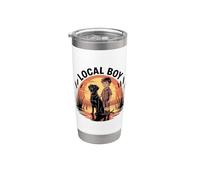 Local Boy Negro Laboratorio Pantano Escena Puesta Del Sol Vintage Country Vaso térmico de acero inoxidable de doble pared
