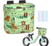 LOCAL LION Bolsa de Manillar para Niños con Tapa, Cesta de Bicicleta Delantera Infantil, Cestas de Bici con Diseño Lindo para Organizar
