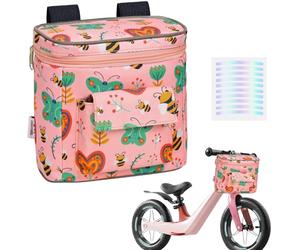 LOCAL LION Bolsa de Manillar para Niños con Tapa, Cesta de Bicicleta Delantera Infantil, Cestas de Bici con Diseño Lindo para Organizar