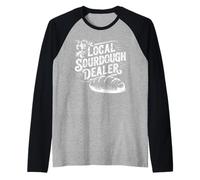 Local Sourdough Dealer Vintage Humor para Amante del Pan Camiseta Manga Raglan