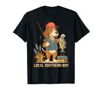 Local Southern Boy, Perro Beagle, Pesca, Pescador, lubina para niños Camiseta gráfica económica