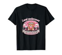 Local Undercover Cuddler Badge Teddy Bear Rosa Gris Camiseta