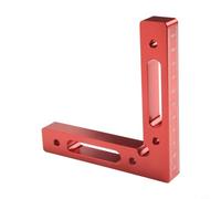 Localizador de abrazadera de ángulo recto de 90 grados para carpintería con dos ranuras para una calibración mejorada y escalas de medición claras en pulgadas y milímetros (1 pieza roja)